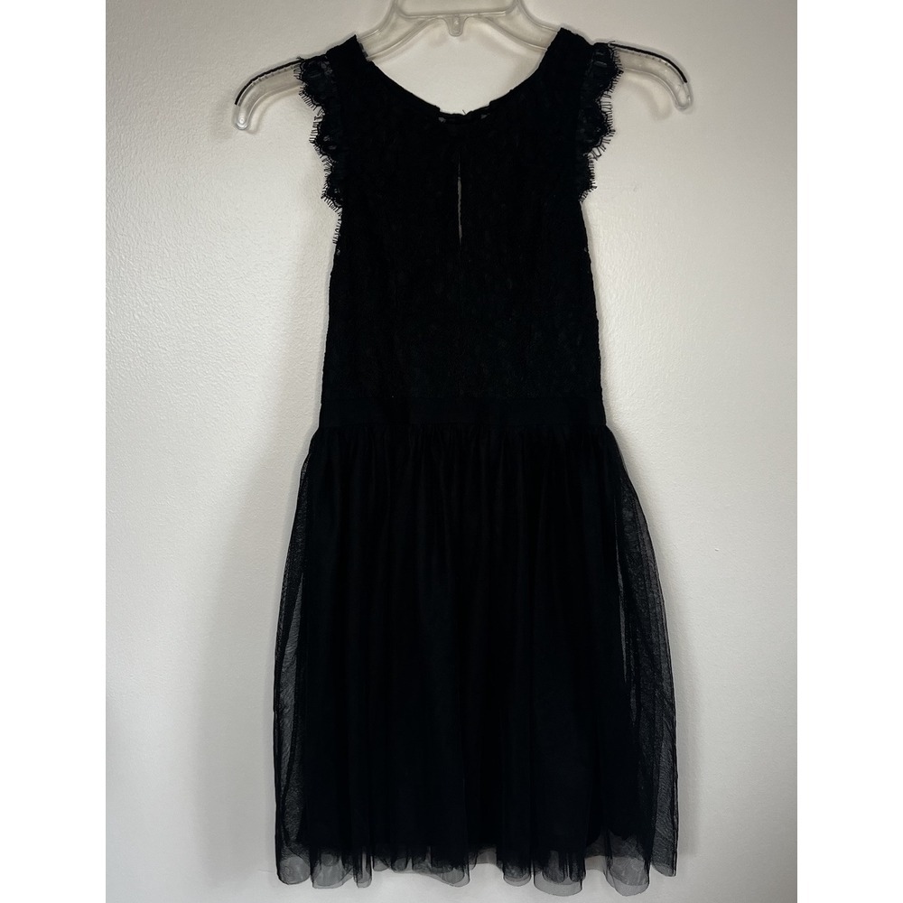 Francesca's Black Lace Open Back Tulle Mini Dress XS Women's NEW Goth Punk Glam - Picture 3 of 10
